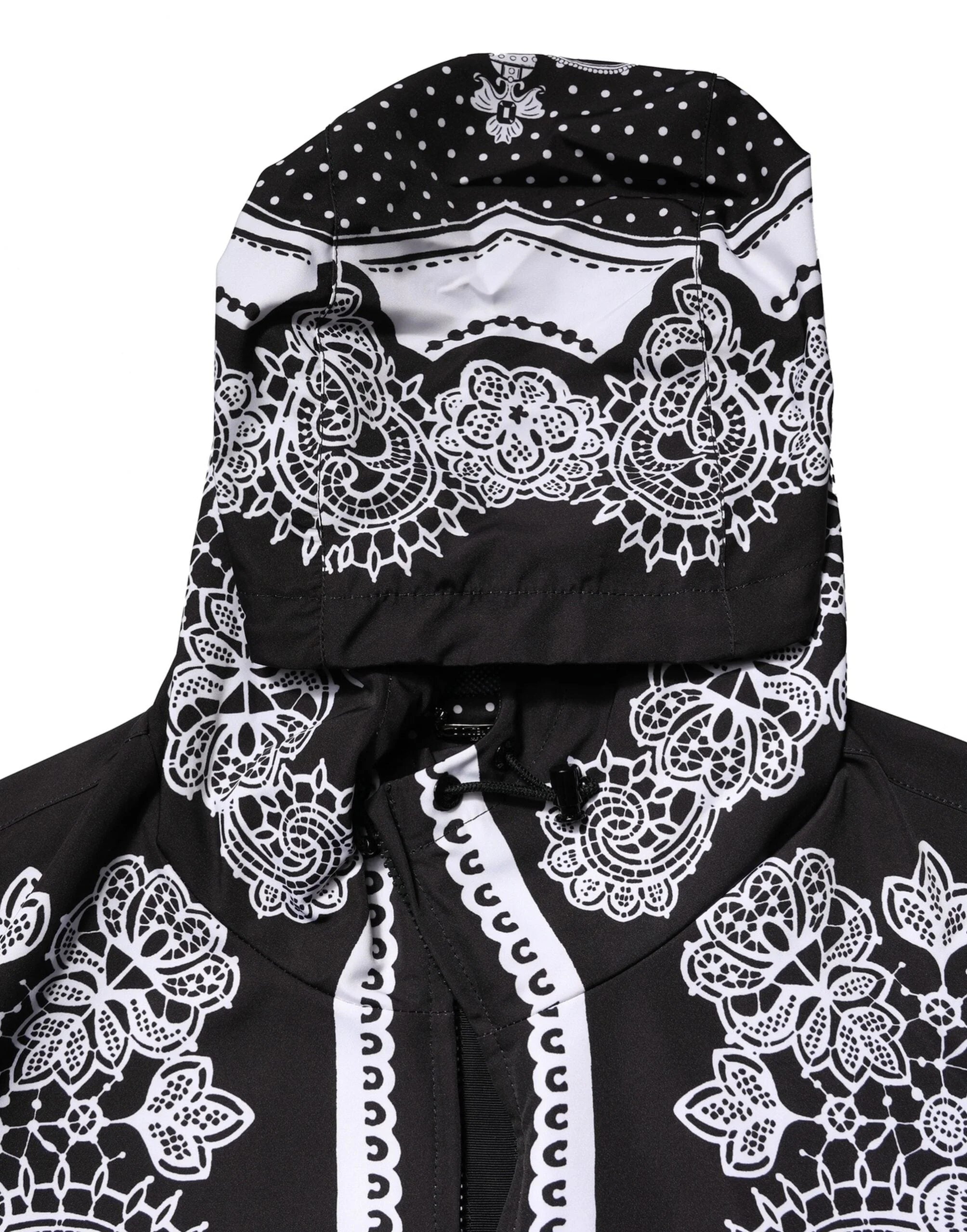 Dolce & Gabbana Black Bandana Print Hooded Bomber Jacket - IT58 | 3XL - Bomber Jackets
