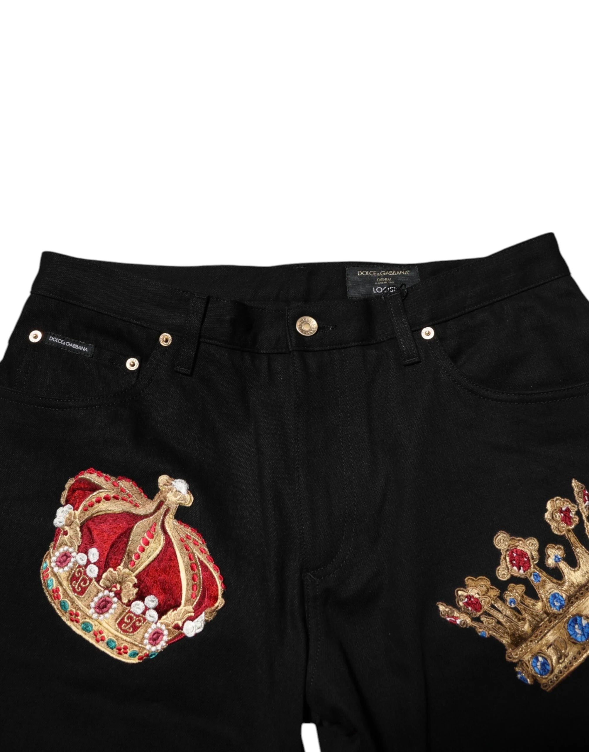 Dolce & Gabbana Black Baroque Royal Men Dress Trouser Pants - IT48 | M - Trousers