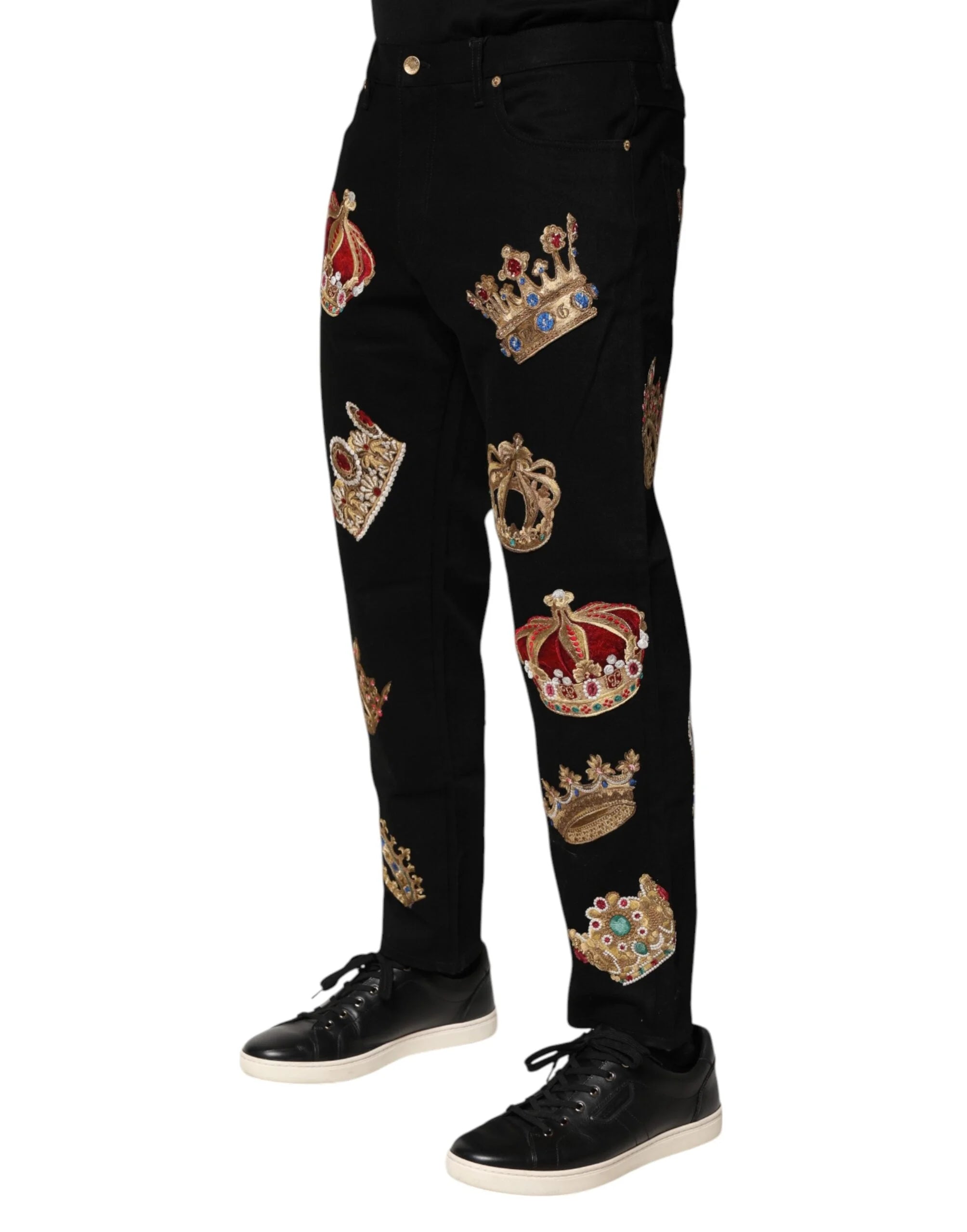 Dolce & Gabbana Black Baroque Royal Men Dress Trouser Pants - IT48 | M - Trousers