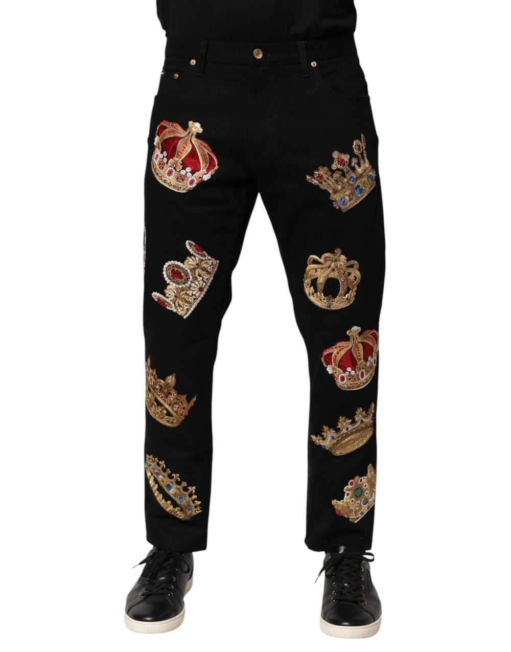 Dolce & Gabbana Black Baroque Royal Men Dress Trouser Pants - IT48 | M - Trousers