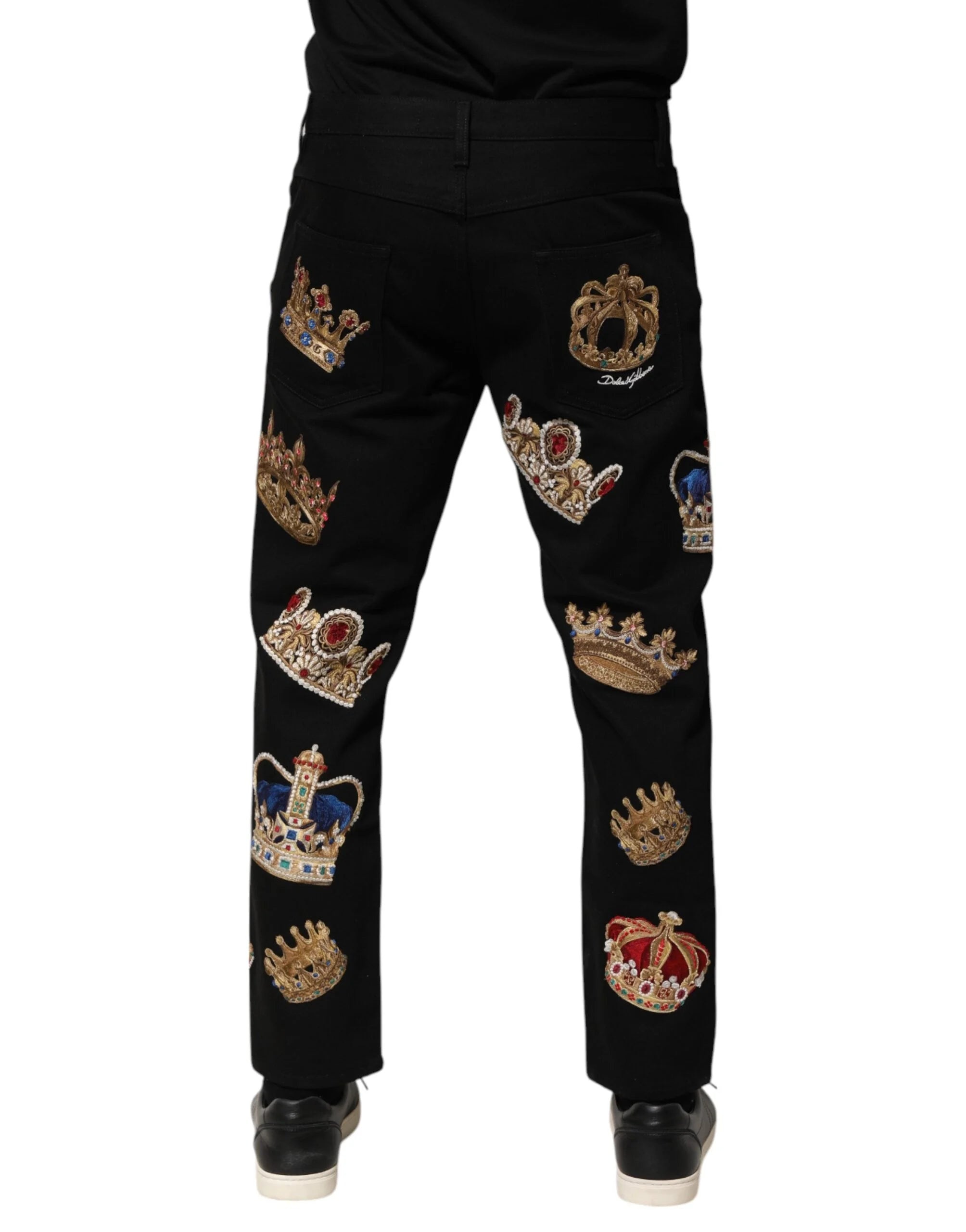 Dolce & Gabbana Black Baroque Royal Men Dress Trouser Pants - IT48 | M - Trousers