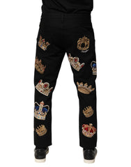 Dolce & Gabbana Black Baroque Royal Men Dress Trouser Pants - IT48 | M - Trousers