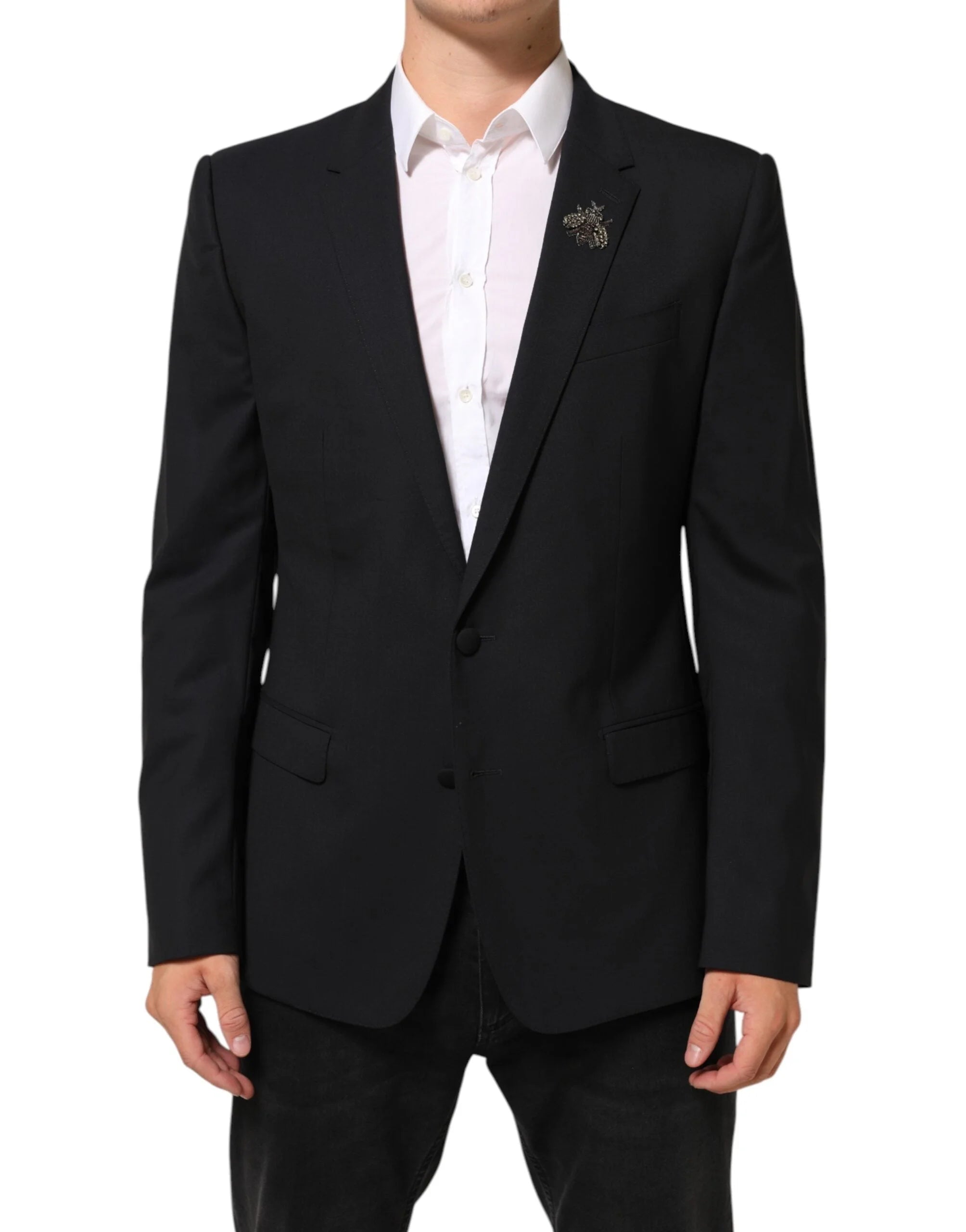 Dolce & Gabbana Black Bee MARTINI 2 Button Men Suit Blazer - IT52 | XL - Sport Jackets