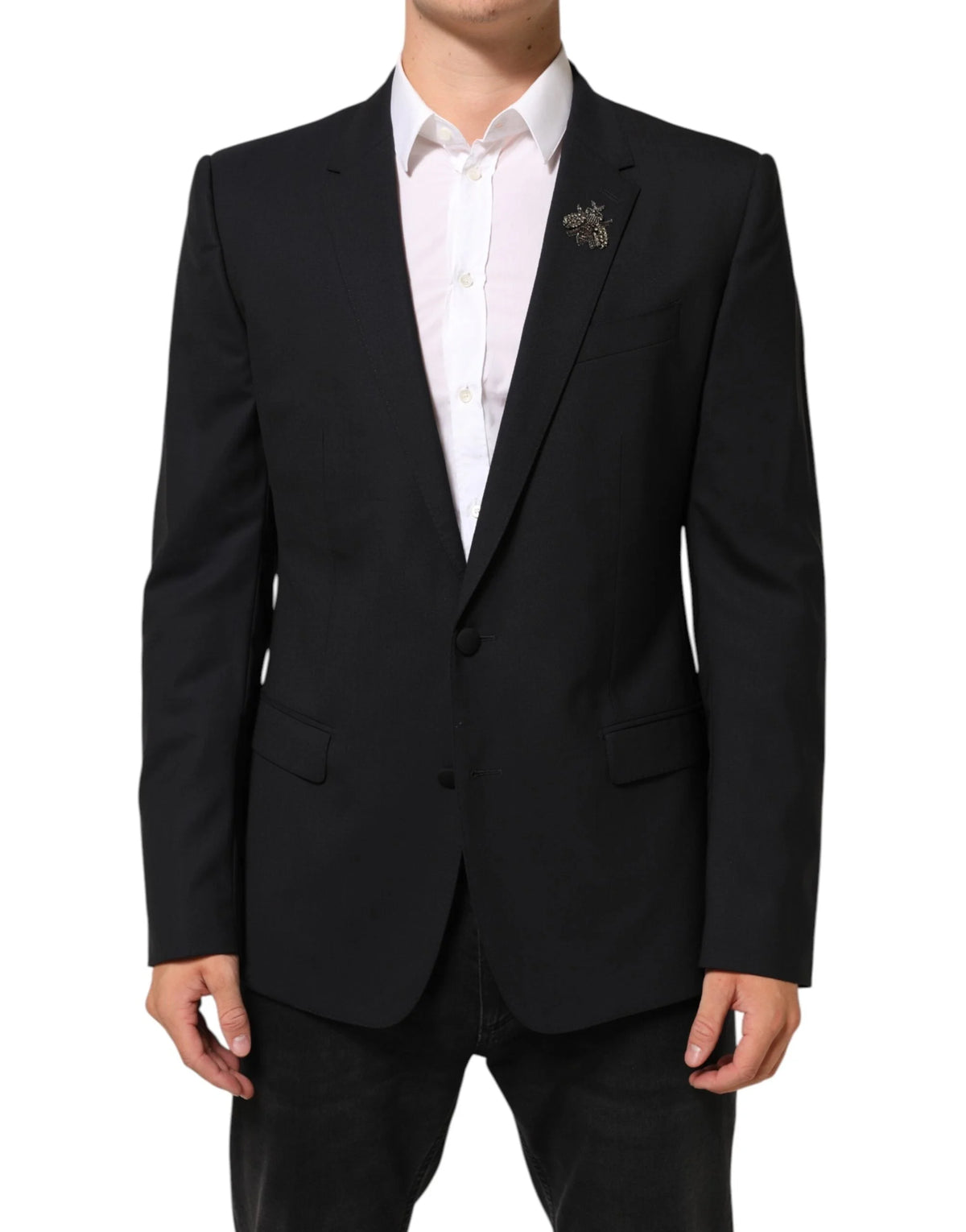 Dolce & Gabbana Black Bee MARTINI 2 Button Men Suit Blazer - IT52 | XL - Sport Jackets