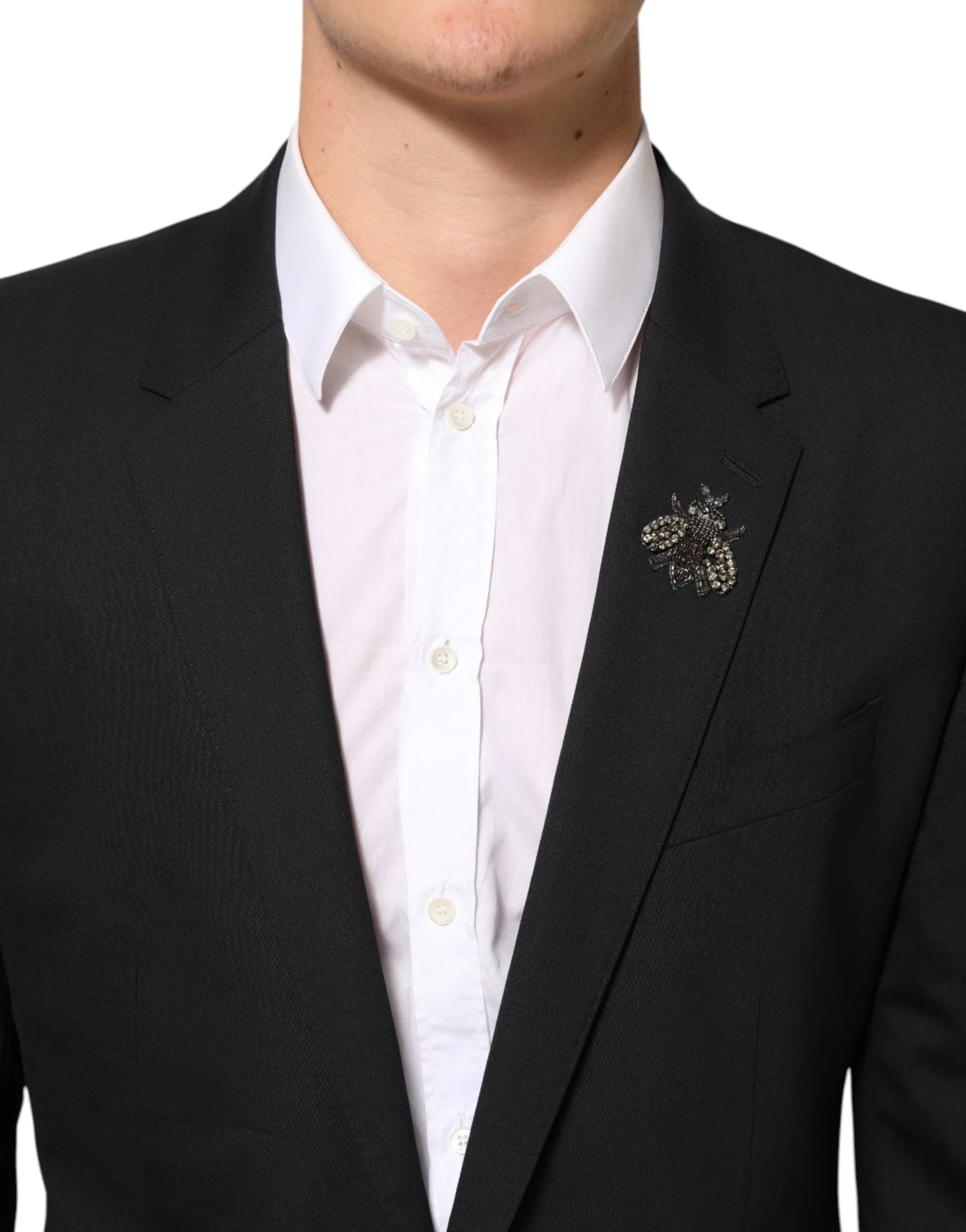 Dolce & Gabbana Black Bee MARTINI 2 Button Men Suit Blazer - IT52 | XL - Sport Jackets