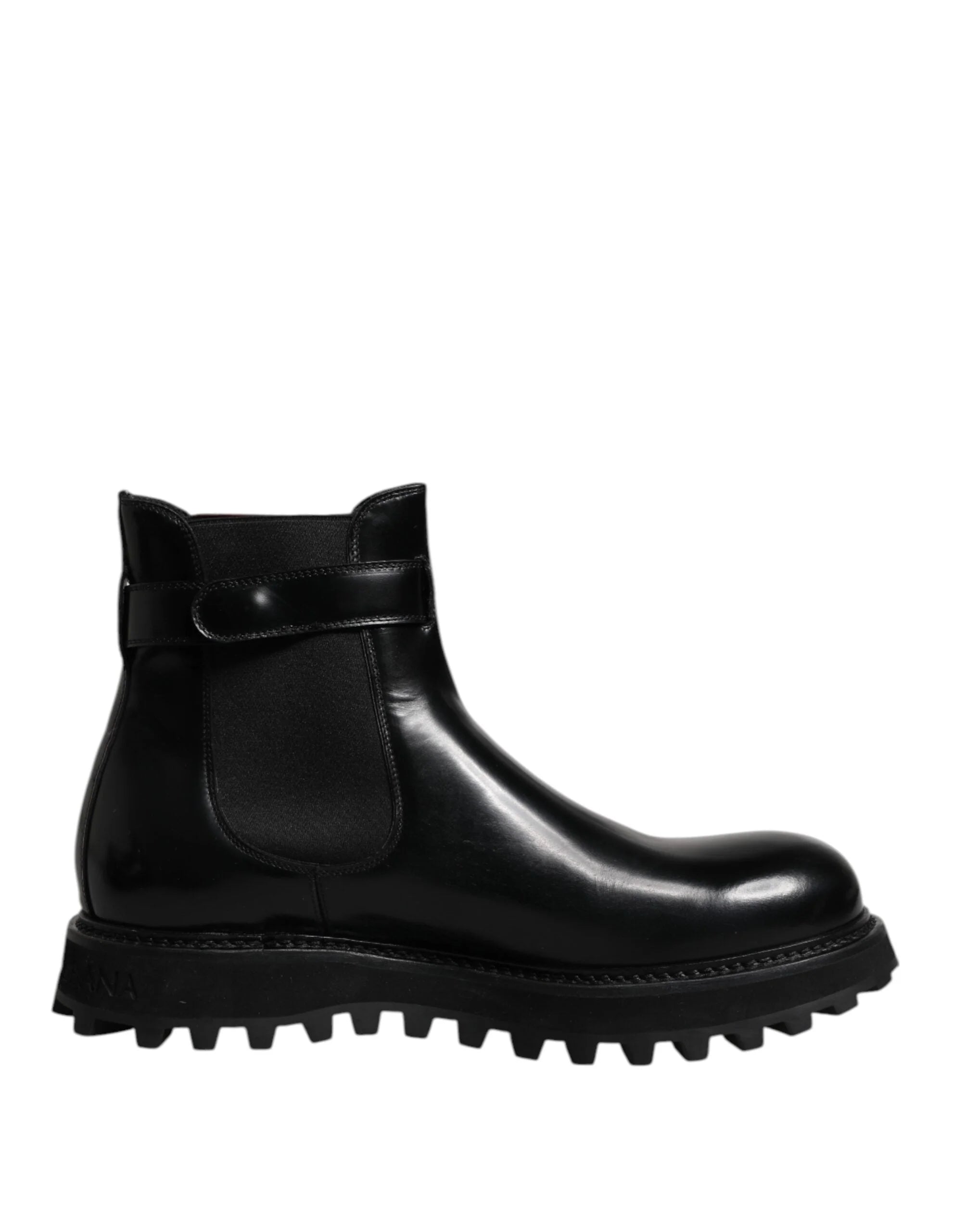Dolce & Gabbana Black Belted DG Logo Men Chelsea Boots Shoes - EU44/US11