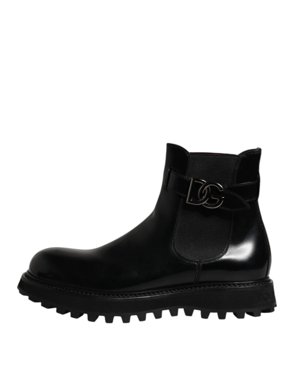 Dolce & Gabbana Black Belted DG Logo Men Chelsea Boots Shoes - EU44/US11