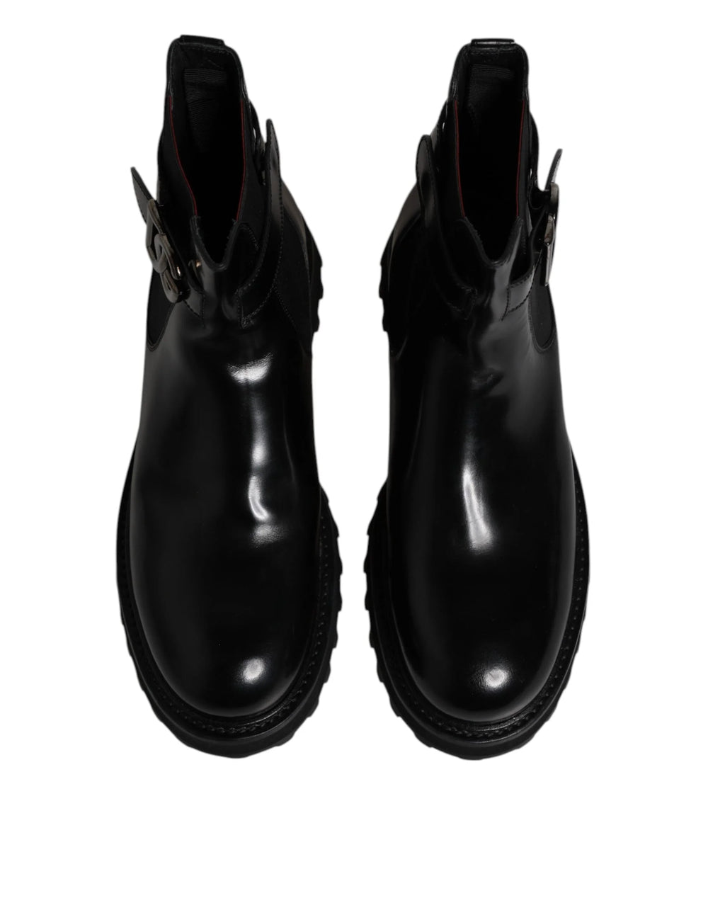 Dolce & Gabbana Black Belted DG Logo Men Chelsea Boots Shoes - EU44/US11