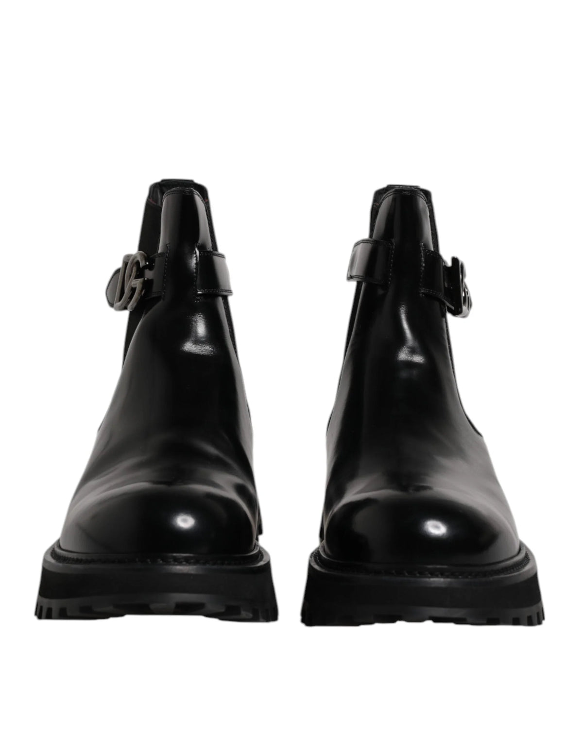 Dolce & Gabbana Black Belted DG Logo Men Chelsea Boots Shoes - EU44/US11