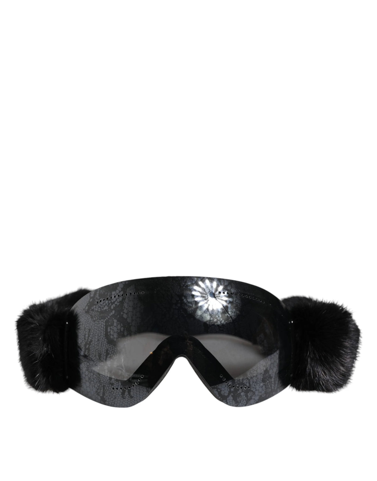 Dolce & Gabbana Black Bi0759 Lace Mirrored Ski Goggles Mask Sunglasses - Sunglasses