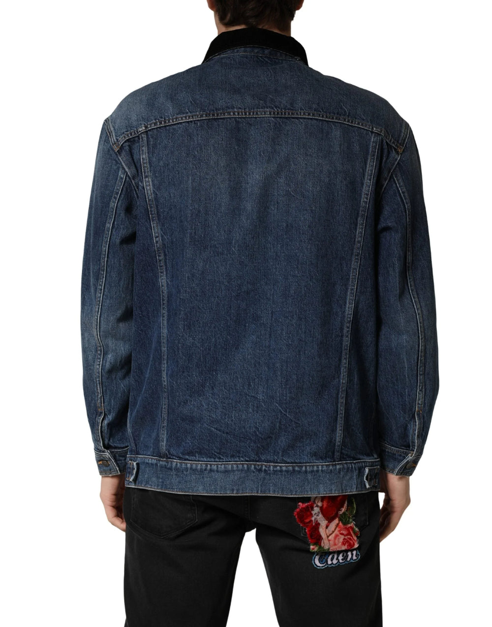 Dolce & Gabbana Black Blue Cotton Denim Blouson Men Jacket - IT48 | M - Trucker Jackets