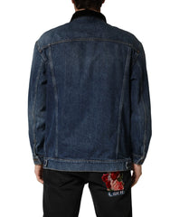 Dolce & Gabbana Black Blue Cotton Denim Blouson Men Jacket - IT48 | M - Trucker Jackets