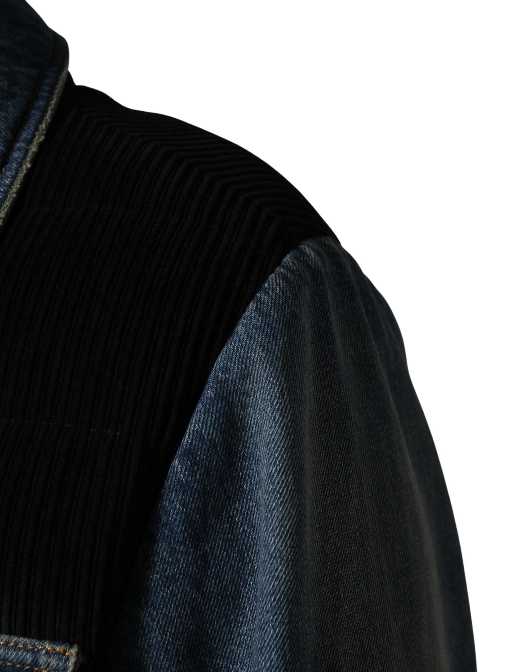 Dolce & Gabbana Black Blue Cotton Denim Blouson Men Jacket - Trucker Jackets