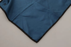 Dolce & Gabbana Black Blue DG Crown Printed Square Handkerchief Scarf - Scarves & Shawls