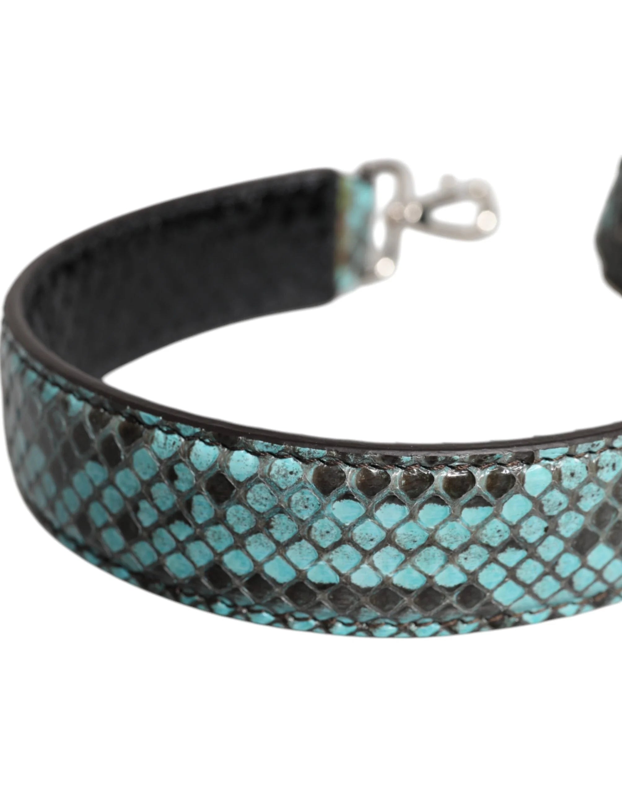 Dolce & Gabbana Black Blue Exotic Leather Bag Shoulder Strap - Handbag & Wallet Accessories