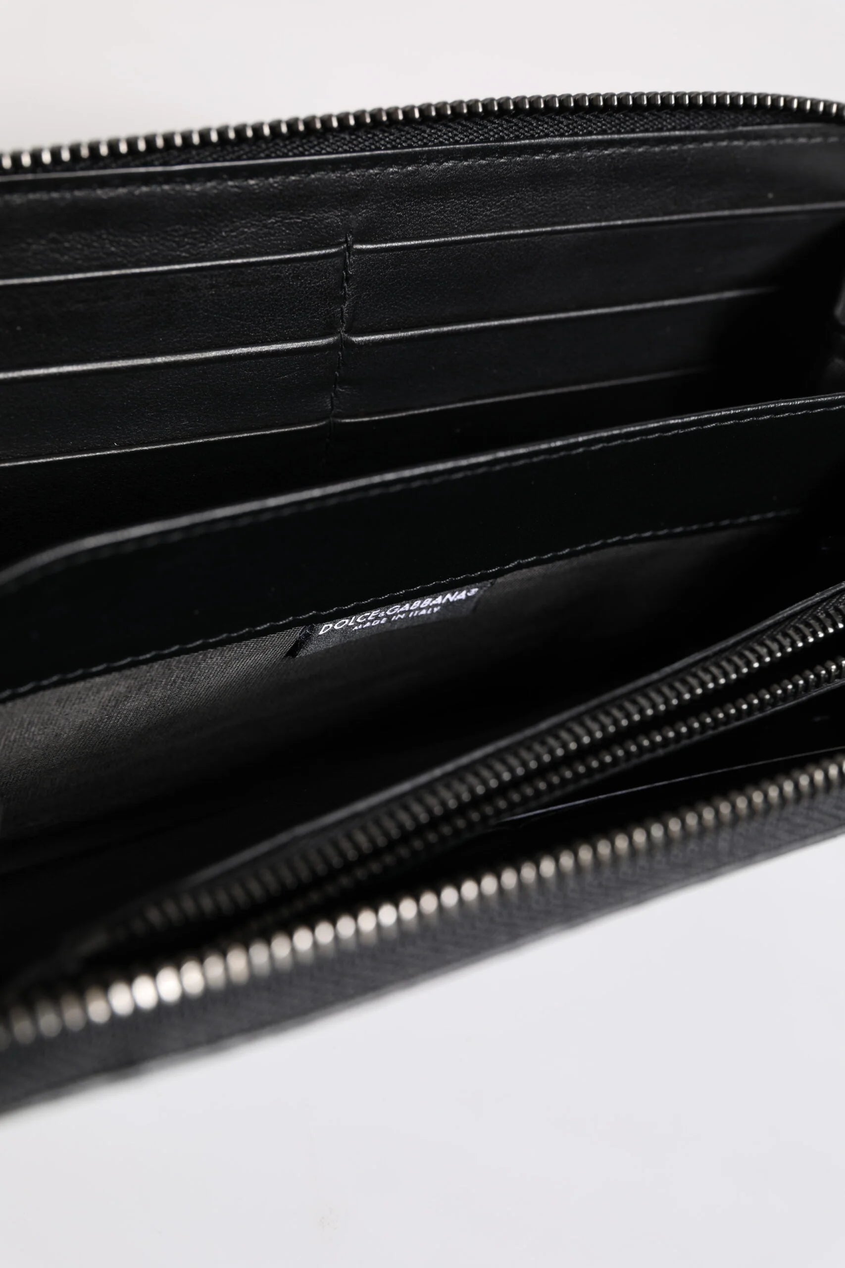 Dolce & Gabbana Black Blue Exotic Leather Embossed Continental Wallet - Wallets