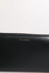 Dolce & Gabbana Black Blue Exotic Leather Embossed Continental Wallet - Wallets
