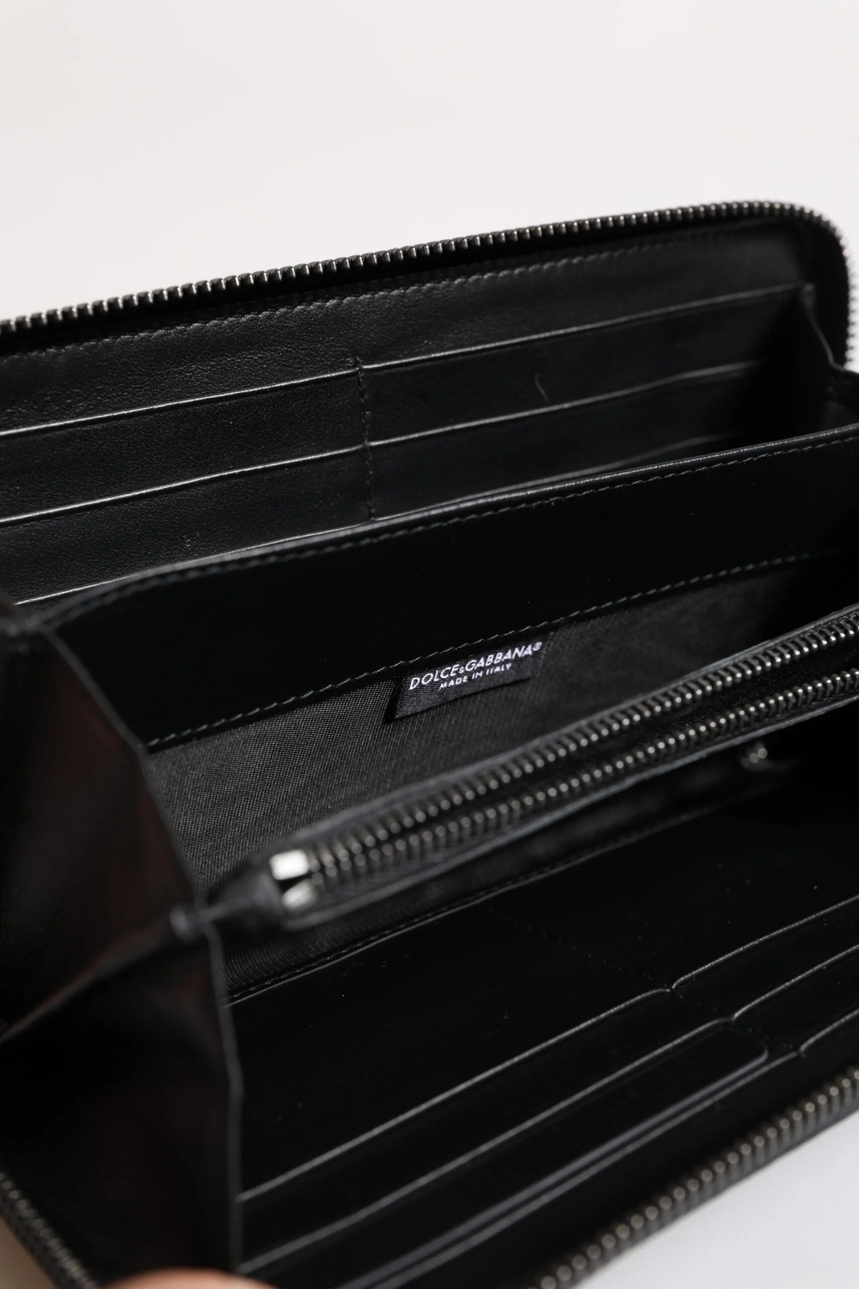 Dolce & Gabbana Black Blue Exotic Leather Embossed Continental Wallet - Wallets