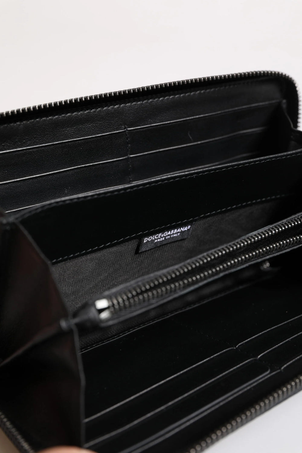 Dolce & Gabbana Black Blue Exotic Leather Embossed Continental Wallet - Wallets