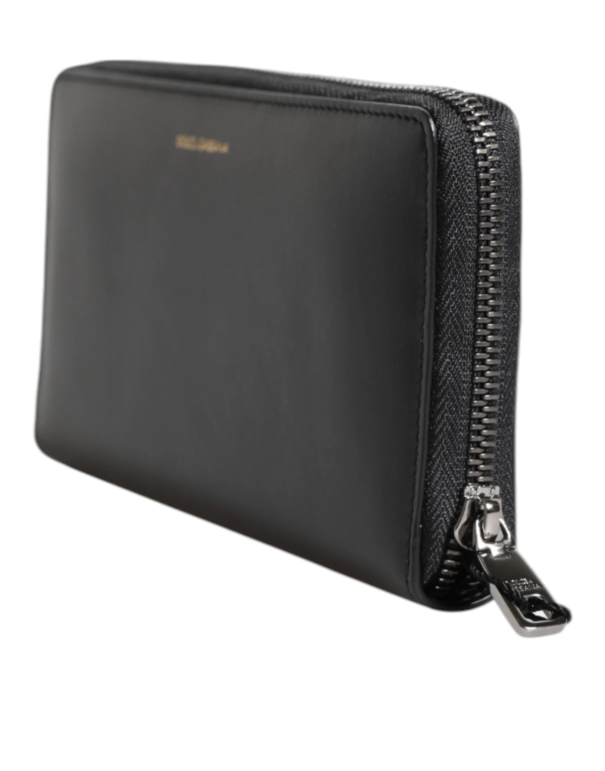 Dolce & Gabbana Black Blue Exotic Leather Embossed Continental Wallet - Wallets