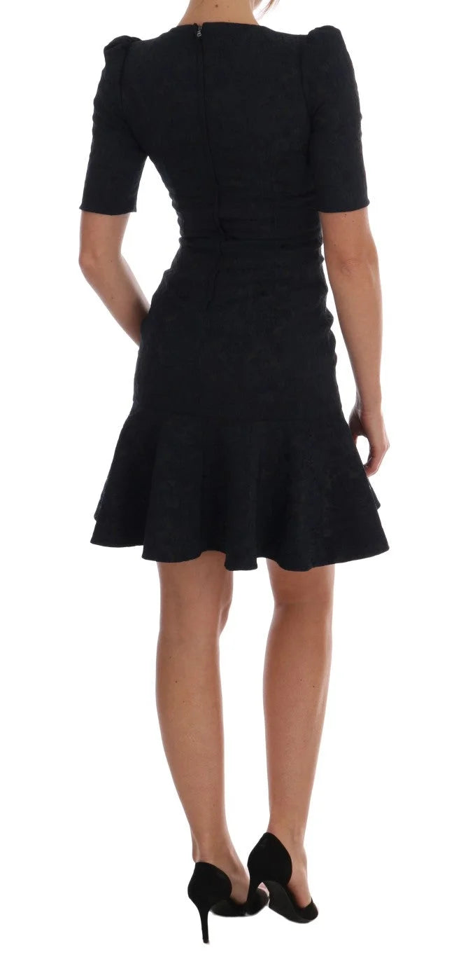 Dolce & Gabbana Black Blue Flare Mini Dress - IT36 | XS - Dresses