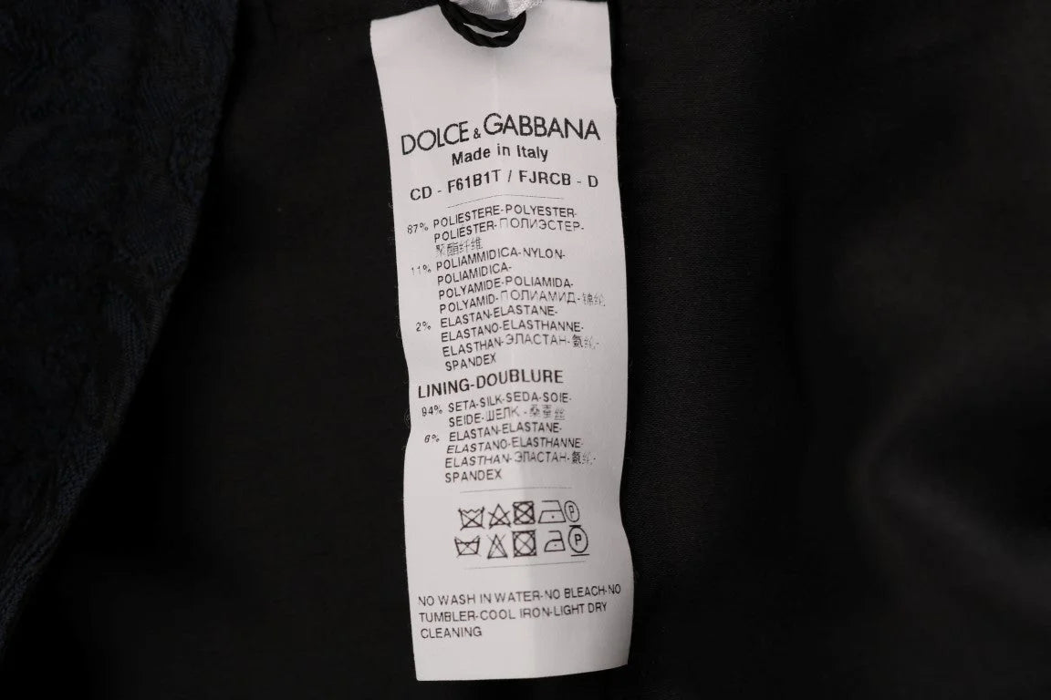 Dolce & Gabbana Black Blue Flare Mini Dress - IT36 | XS - Dresses