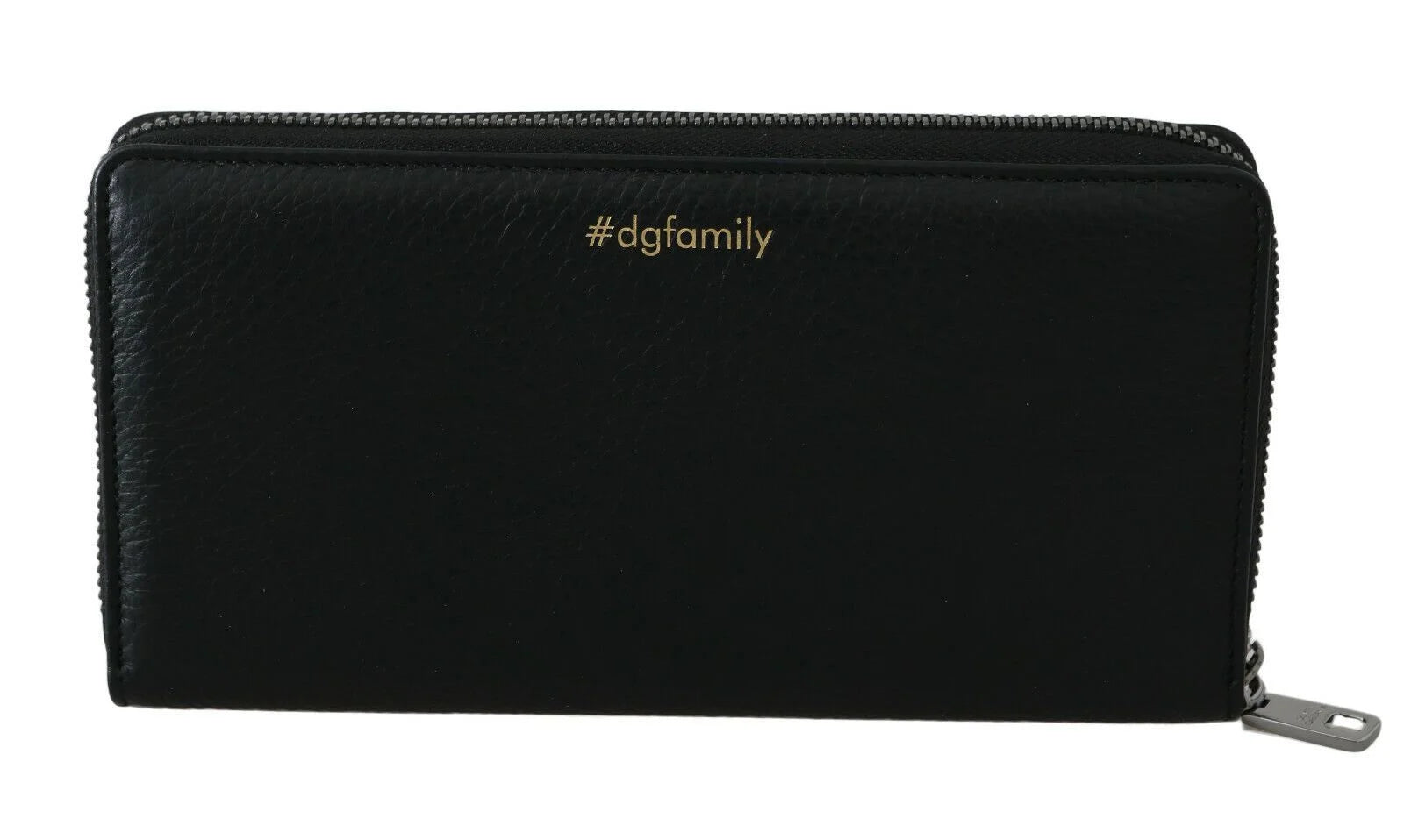 Dolce & Gabbana Black Blue Leather #DGFAMILY Zipper Continental Wallet - Wallets