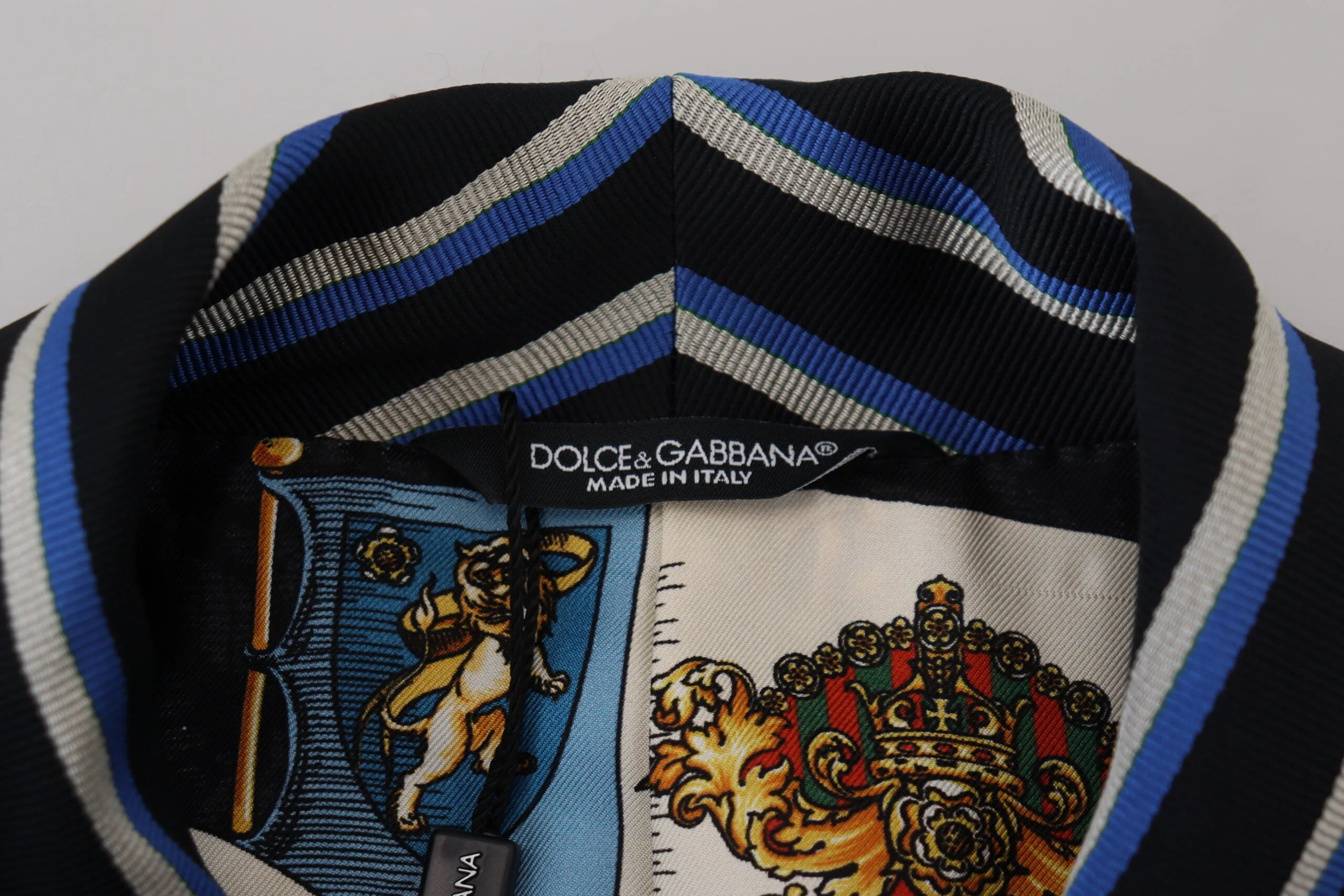 Dolce & Gabbana Black Blue Martini Printed Lining Robe - IT48 | M - Robes