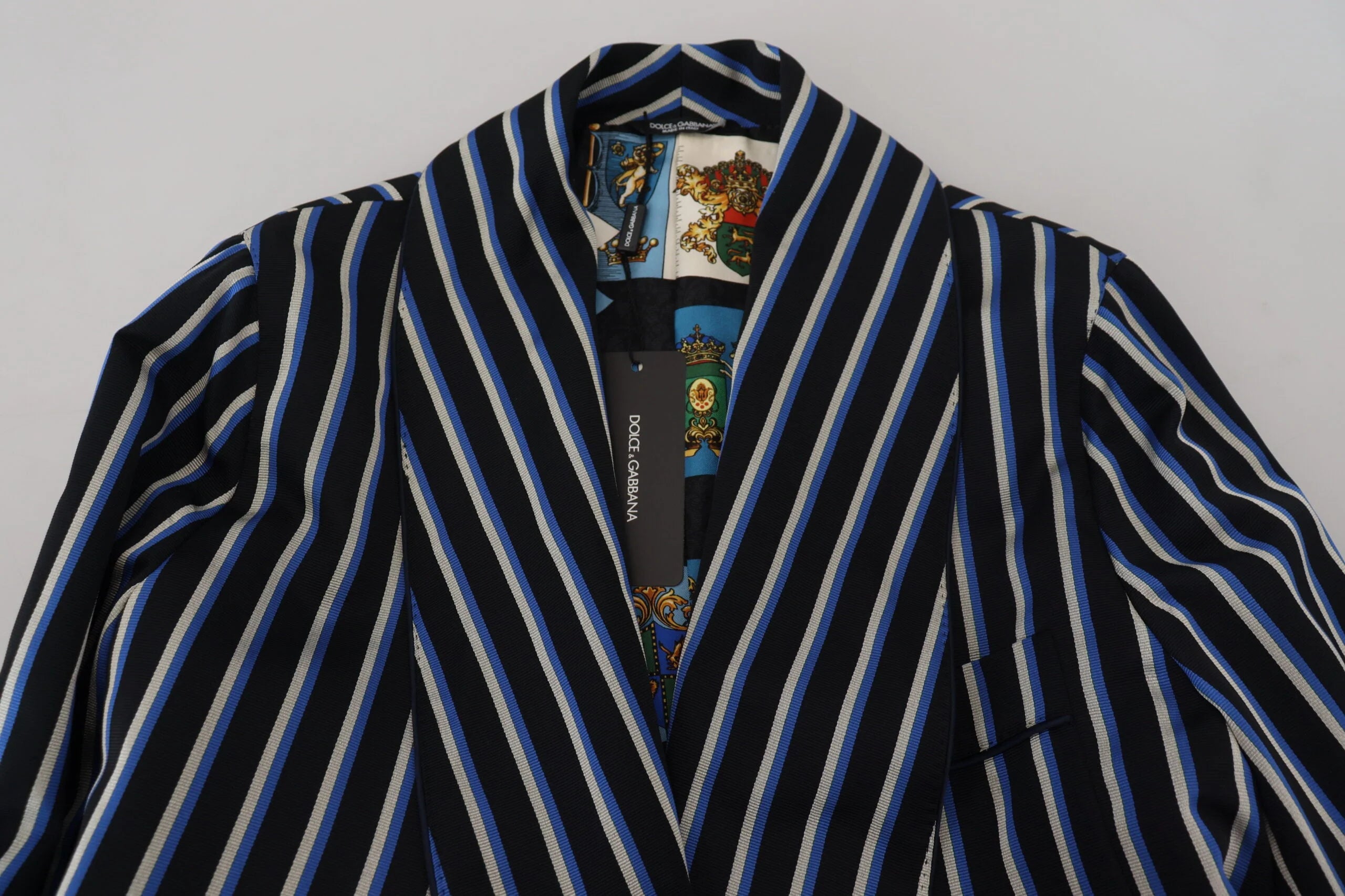 Dolce & Gabbana Black Blue Martini Printed Lining Robe - IT48 | M - Robes