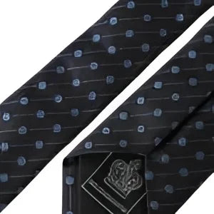 Dolce & Gabbana Black Blue Polka Dot Silk Adjustable Men Tie - Neckties