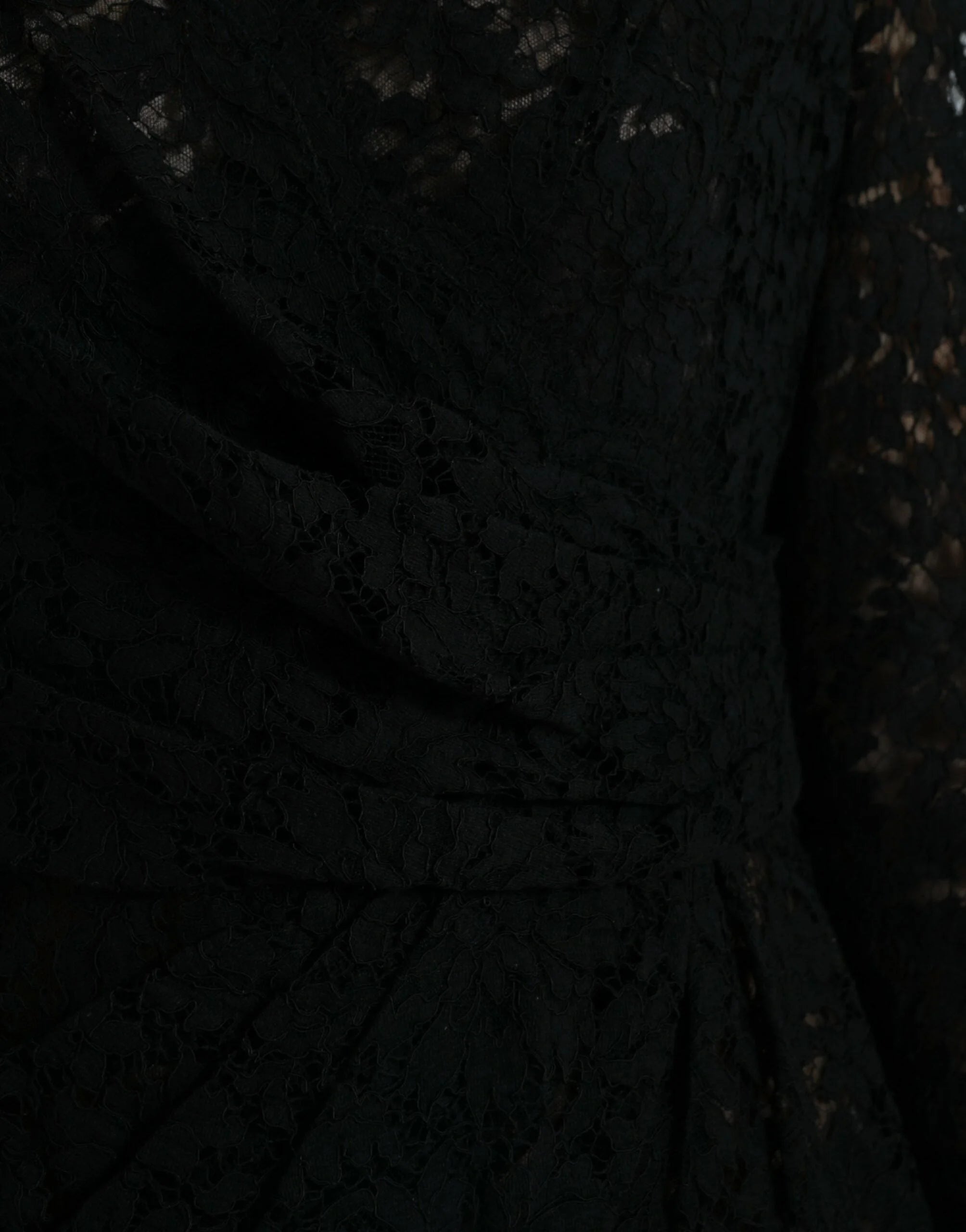 Dolce & Gabbana Black Bodycon Lace Cotton Sheath Mini Dress - IT46|XL - Dresses