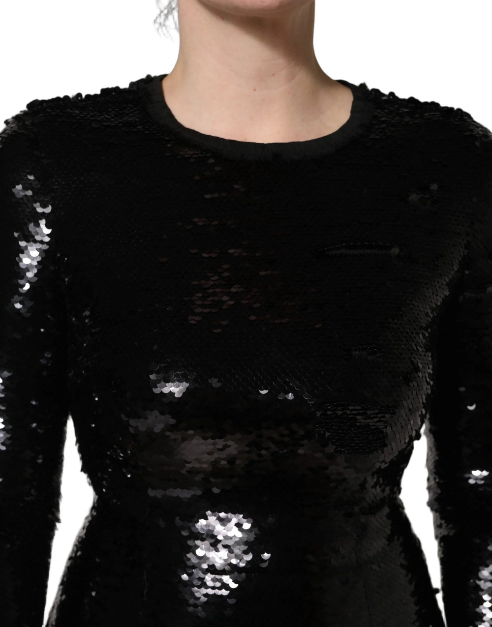Dolce & Gabbana Black Bodycon Mermaid Sequinned Gown Dress - IT42|M