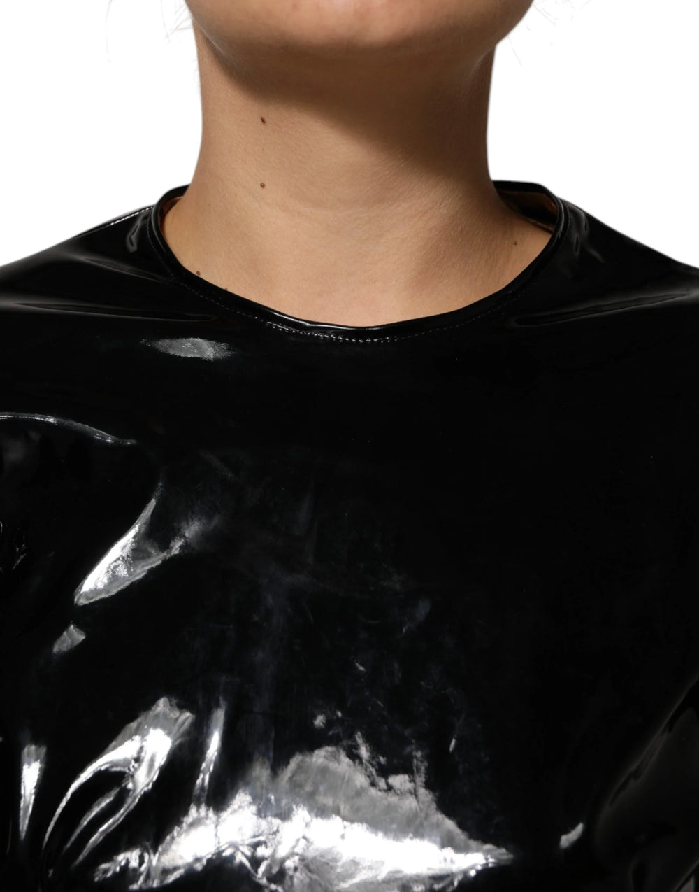 Dolce & Gabbana Black Bodycon Sheath Puff Sleeve Mini Dress - IT46|XL - Dresses