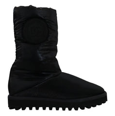 Dolce & Gabbana Black Boots Padded Mid Calf Winter Shoes - EU44/US11