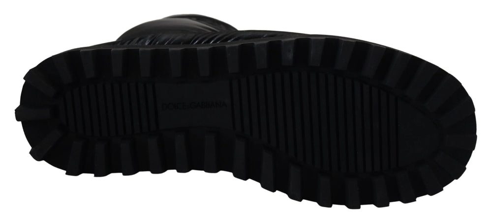 Dolce & Gabbana Black Boots Padded Mid Calf Winter Shoes - EU44/US11
