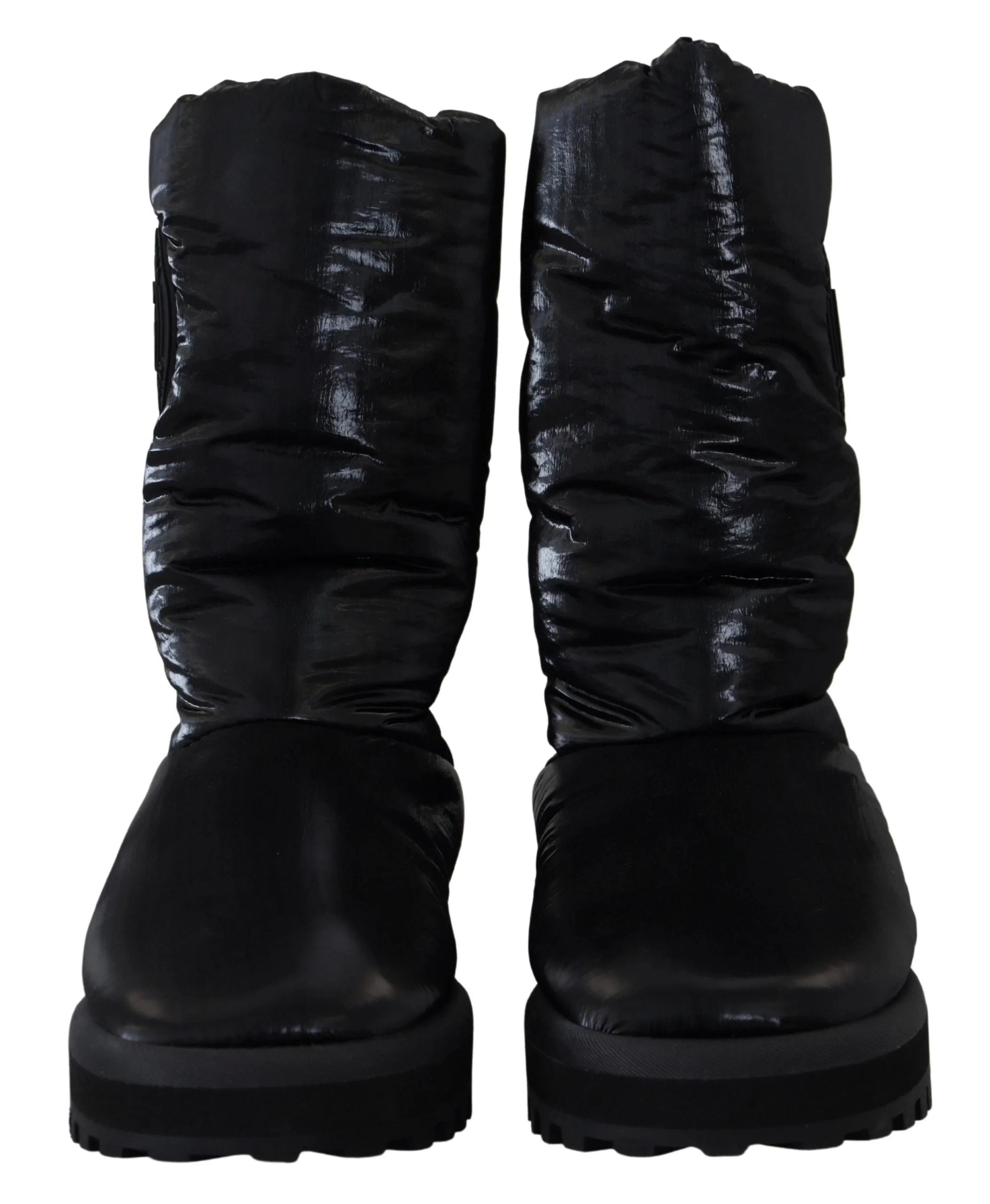 Dolce & Gabbana Black Boots Padded Mid Calf Winter Shoes - EU44/US11