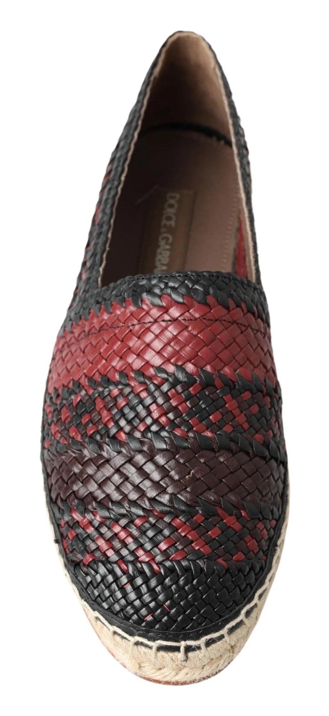 Dolce & Gabbana Black Bordeaux Buffalo Leather Espadrille Shoes - Flats
