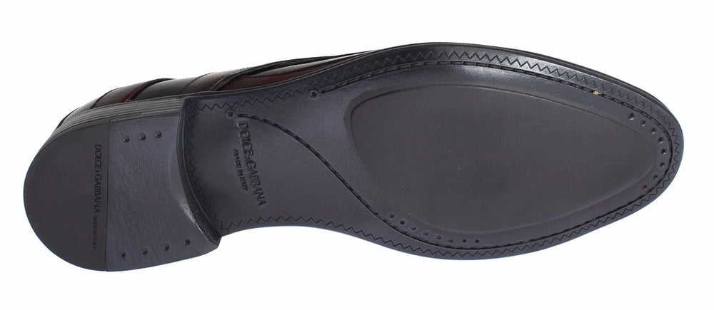 Dolce & Gabbana Black Bordeaux Leather Dress Formal Shoes - EU39.5/US6.5 - Shoes