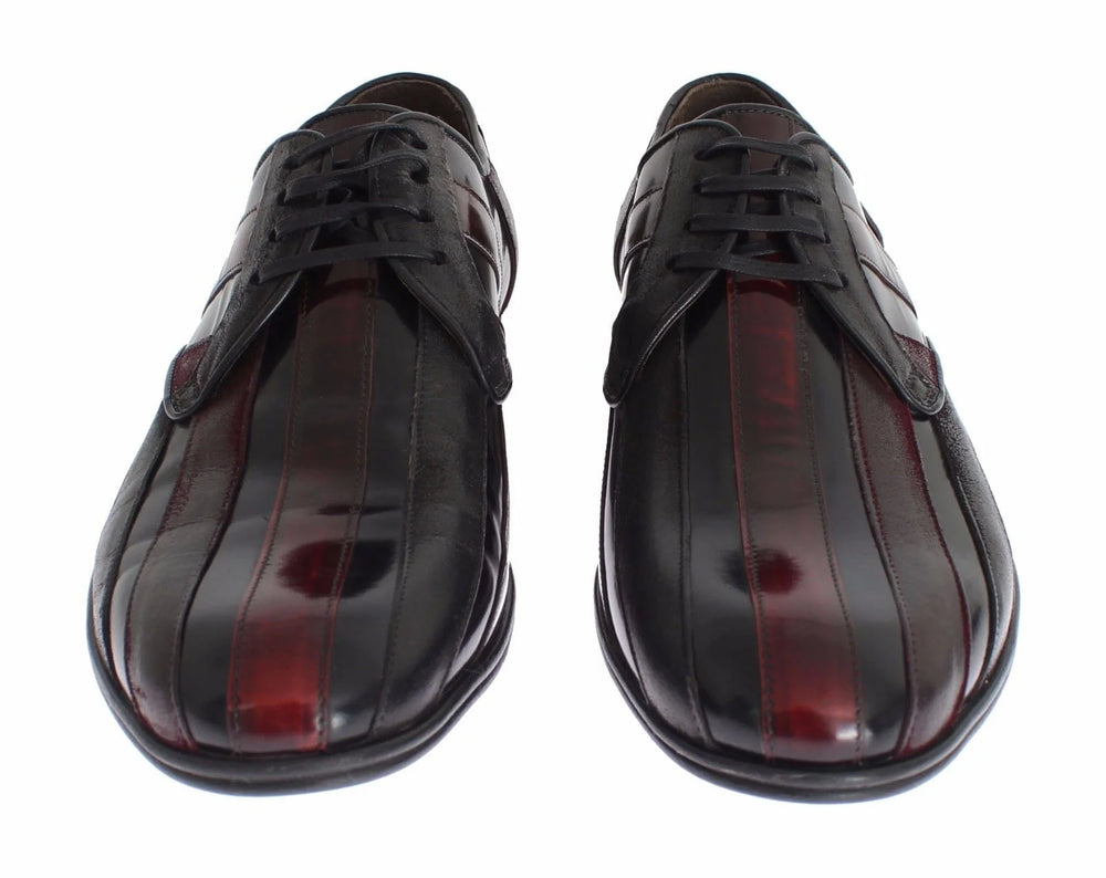 Dolce & Gabbana Black Bordeaux Leather Dress Formal Shoes - EU39.5/US6.5 - Shoes