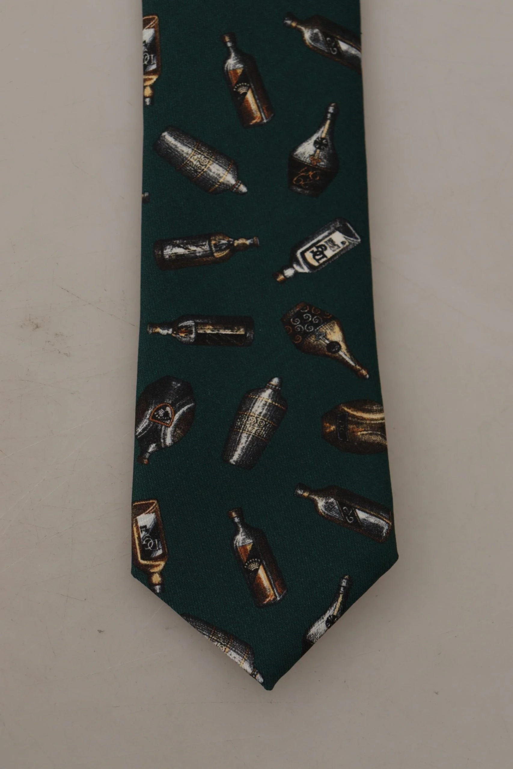 Dolce & Gabbana Black Bottle Fantasy Print Silk Adjustable Accessory Tie - Neckties