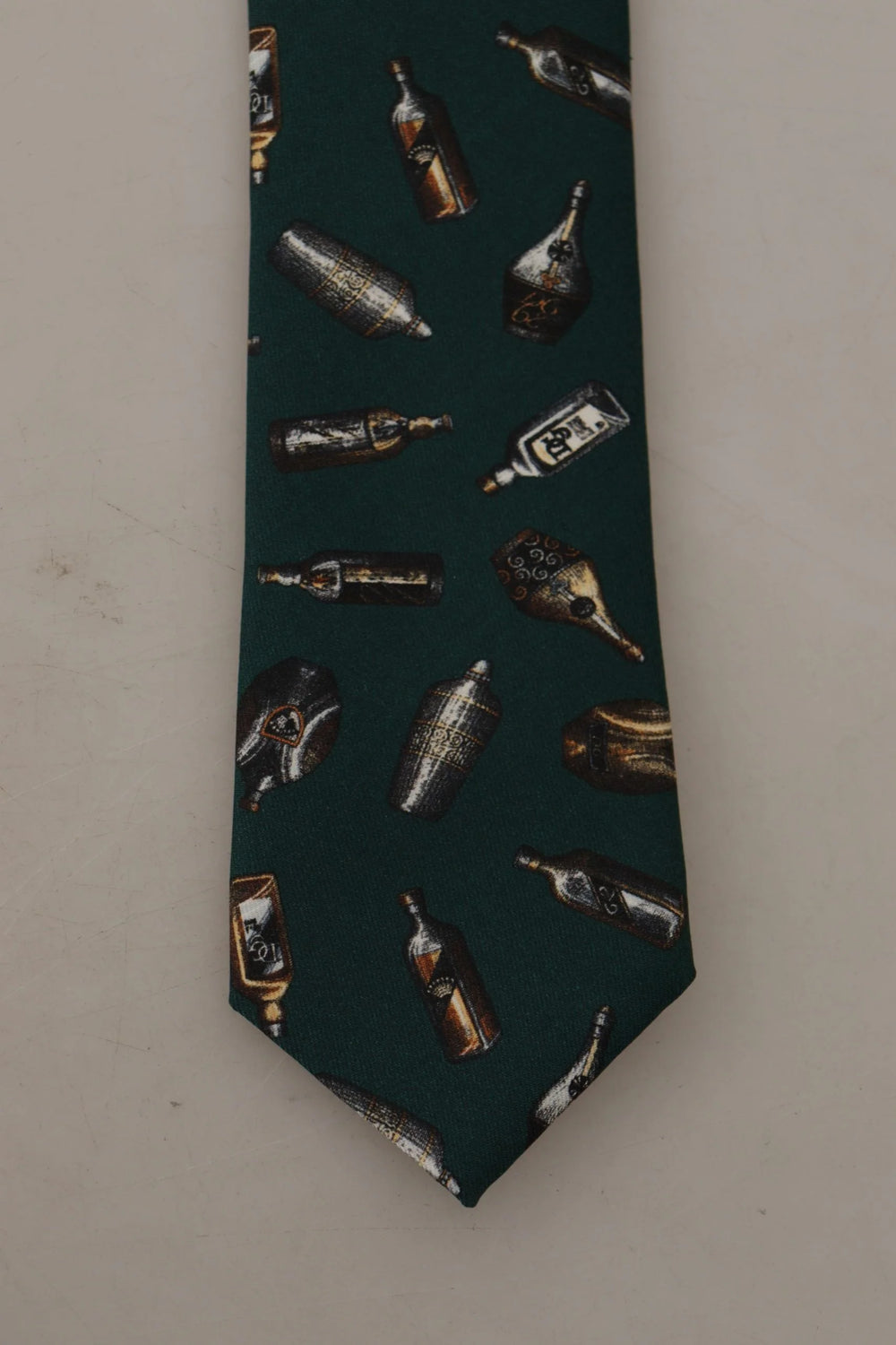 Dolce & Gabbana Black Bottle Fantasy Print Silk Adjustable Accessory Tie - Neckties