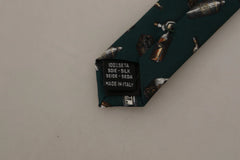 Dolce & Gabbana Black Bottle Fantasy Print Silk Adjustable Accessory Tie - Neckties