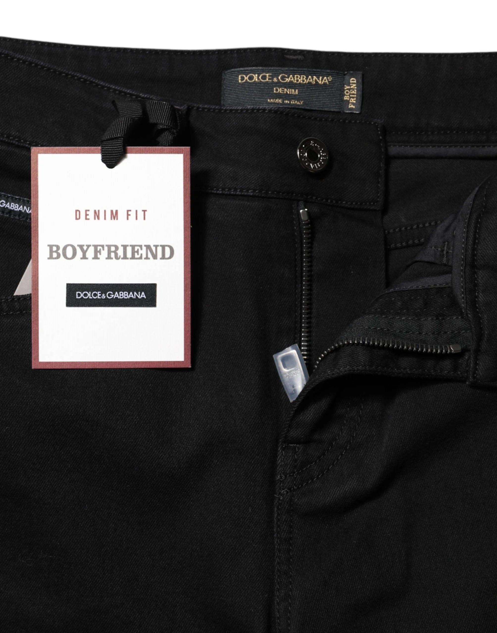 Dolce & Gabbana Black Boyfriend Cotton Stretch Denim Jeans - IT42|M