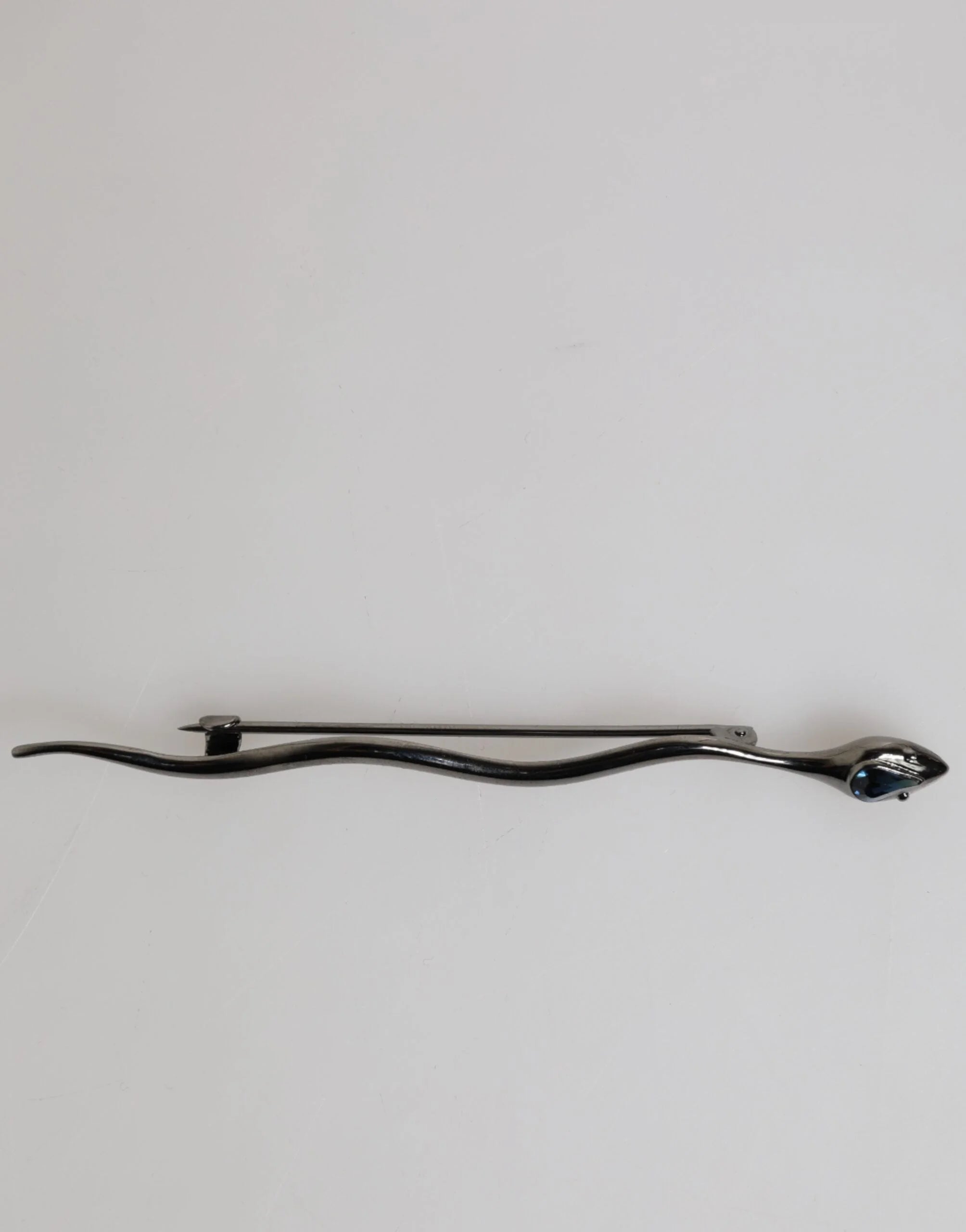 Dolce & Gabbana Black Brass Crystal Spilla Serpente Mens Brooch Pin - Brooches & Lapel Pins