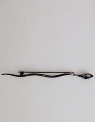 Dolce & Gabbana Black Brass Crystal Spilla Serpente Mens Brooch Pin - Brooches & Lapel Pins