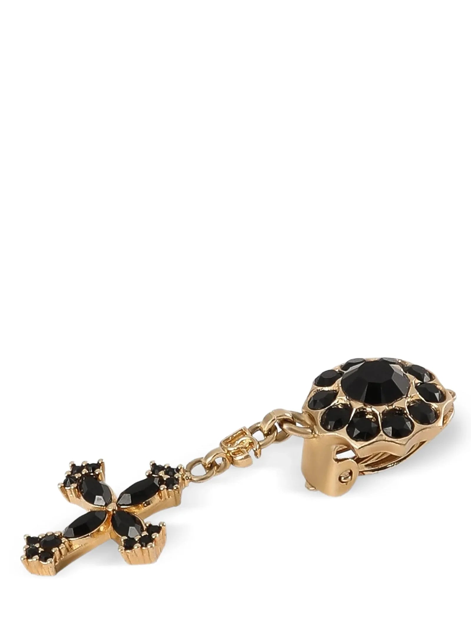 Dolce & Gabbana Black Brass Earrings - One Size