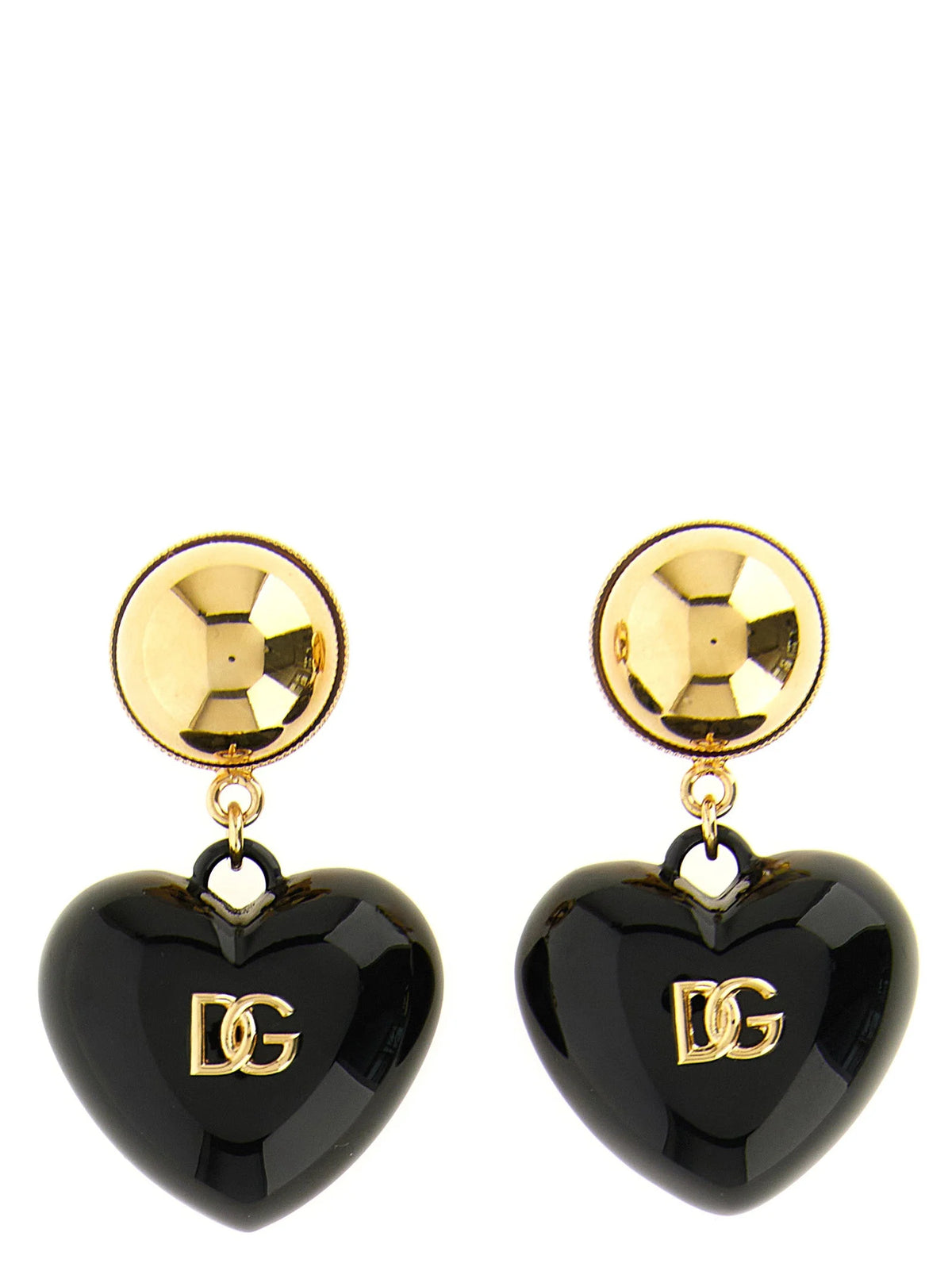 Dolce & Gabbana Black Brass Earrings - One Size