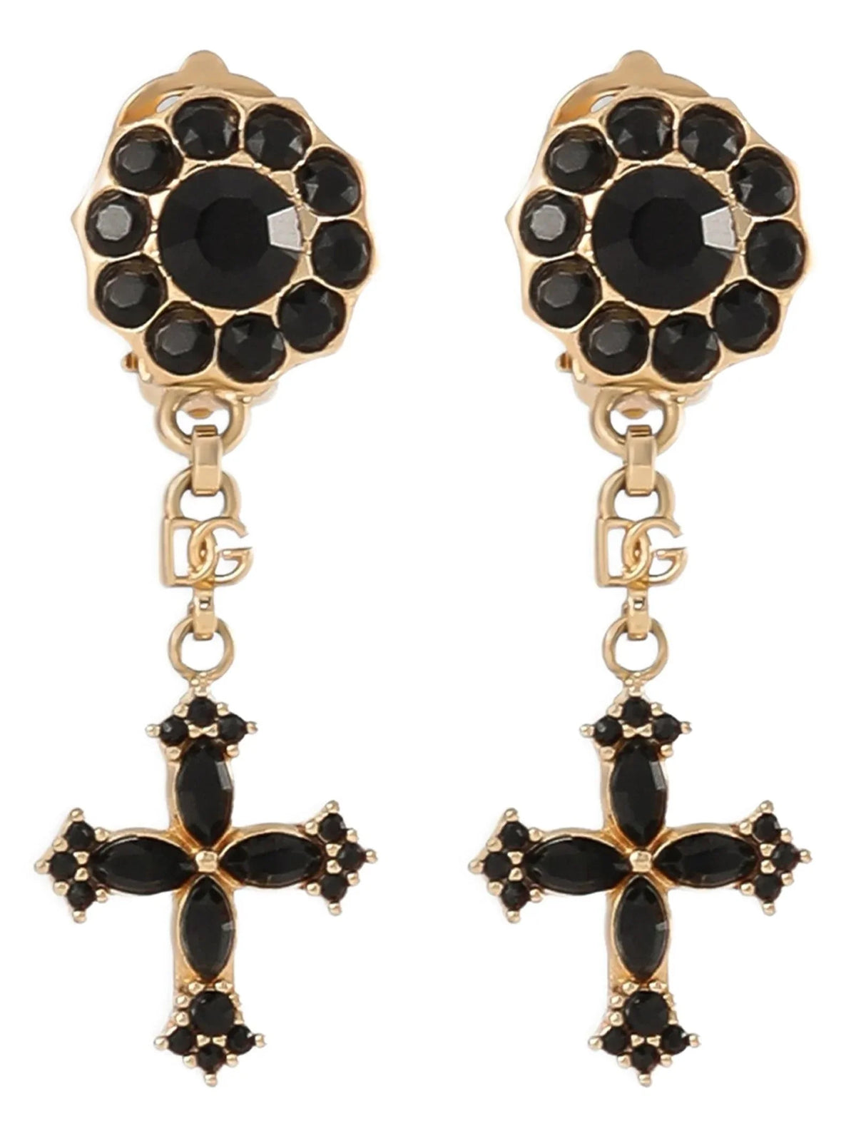Dolce & Gabbana Black Brass Earrings - One Size