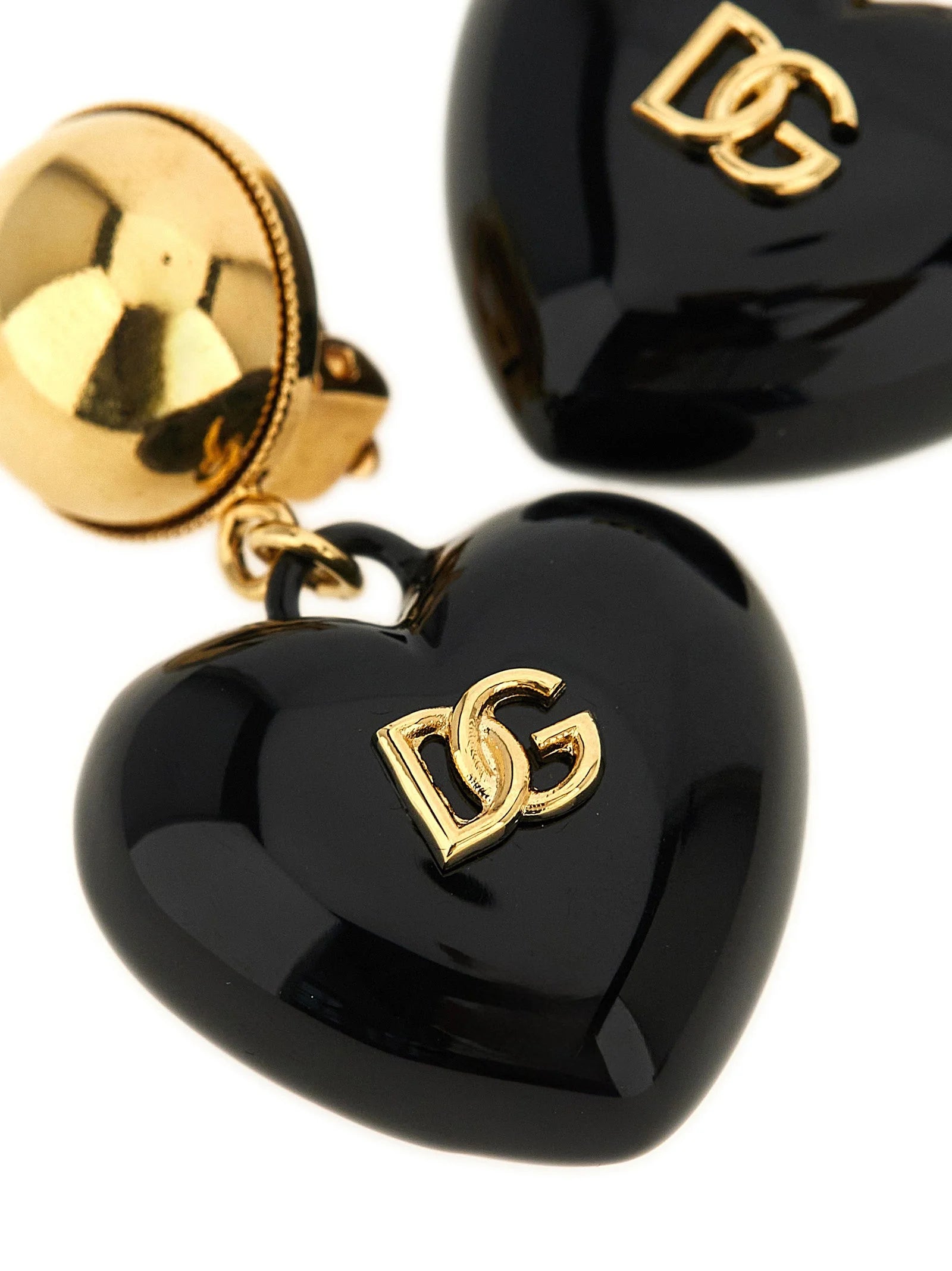 Dolce & Gabbana Black Brass Earrings - One Size