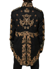 Dolce & Gabbana Black Brocade Embroidery Men Coat Jacket - IT54 | XL - Sport Jackets